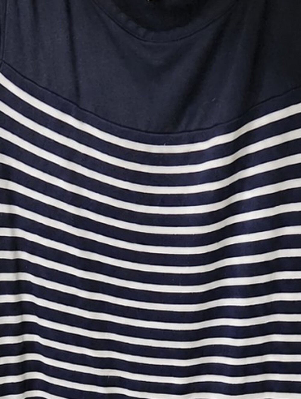 Talbots Preppy Navy White Striped Modal Maxi Dress Drawstring Waist L - Picture 5 of 15